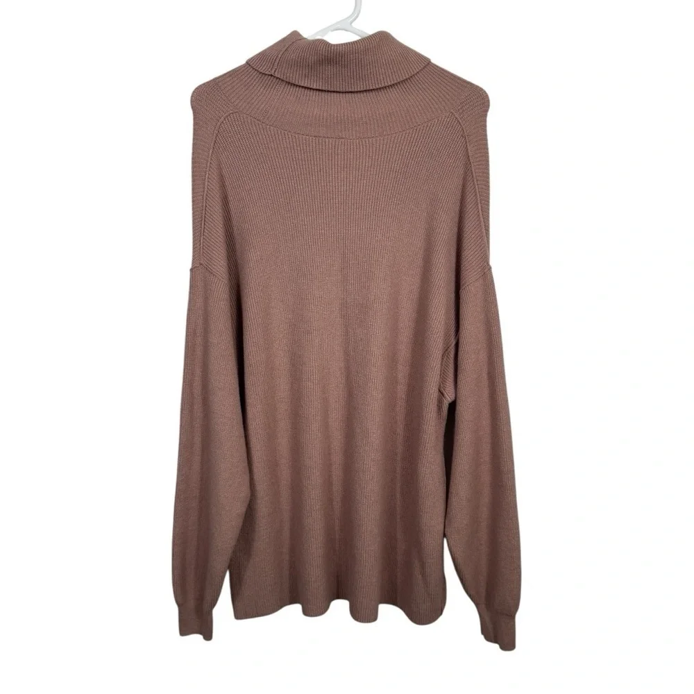 Free People Softly Structured Ribbed Tunic Sweater in Dusty Mauve, Size M